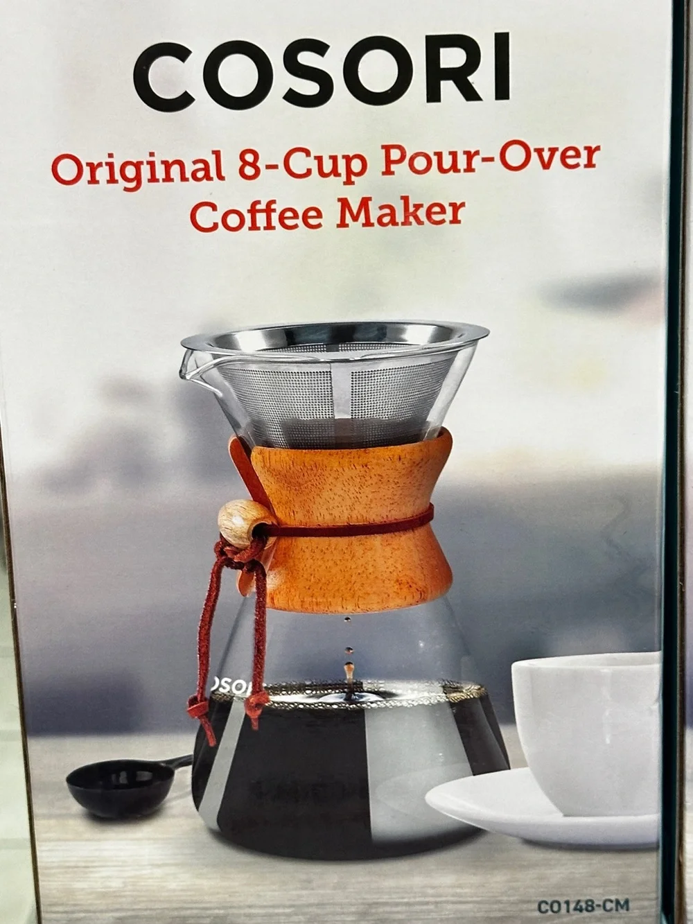 COSORI Original 8-Cup Pour-Over Coffee Maker - Natural Wood & Glass